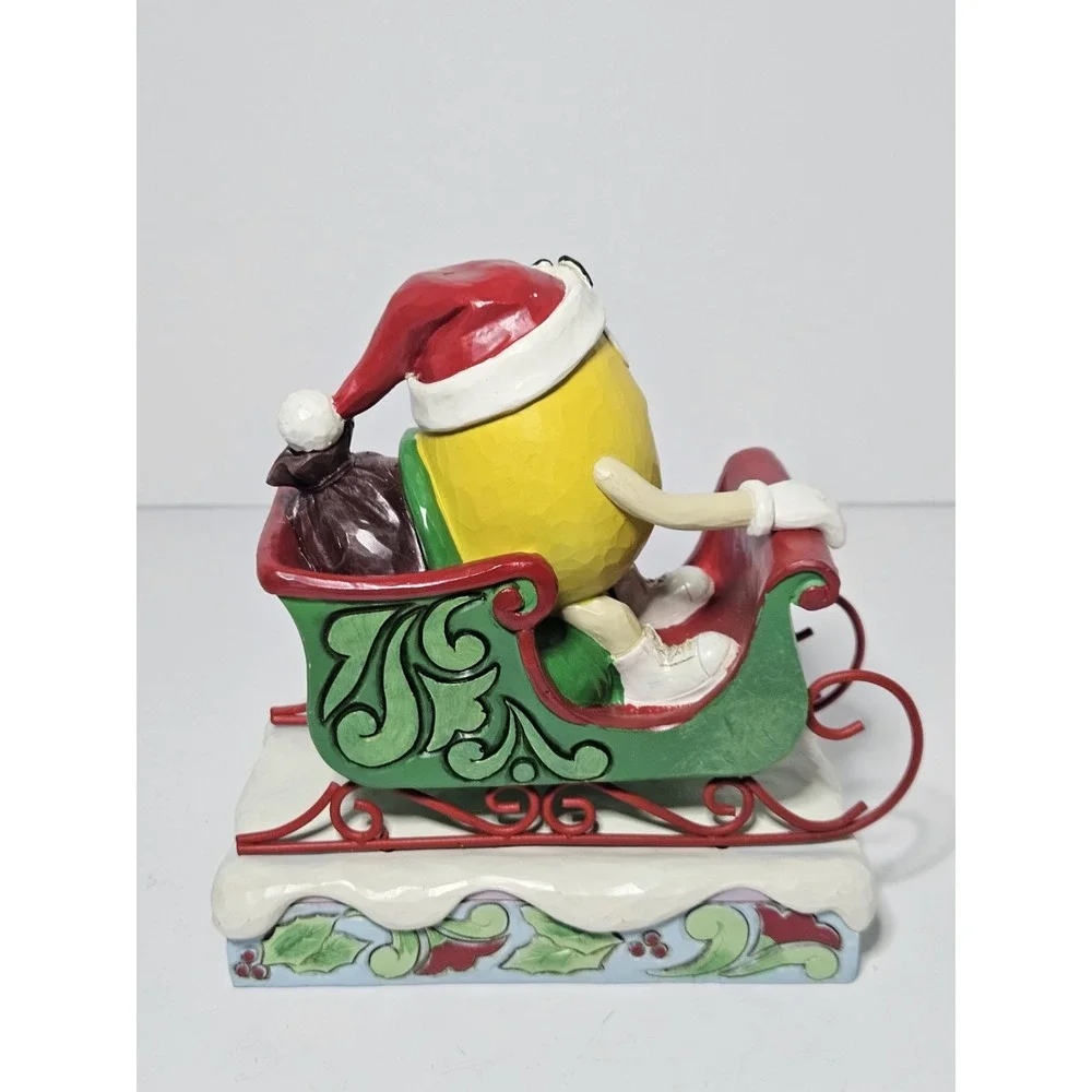 Jim Shore M&M'S Yellow Character A Sweet Ride Sleigh Christmas Figurine 6015683